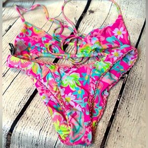 FOR LOVE & LEMONS 2 piece BIKINI SZ SM
